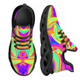 thumbnail image 1 of Zapatillas deportivas psicodélicas negras de moda para hombre, transpirables, con cordones ligeros, de malla, personalizadas, 1 of 6