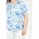 thumbnail image 4 of Blusa estampada con cinturón ajustable Roman Fashion/Tallas Extras, 1895 (Azul rey) azul 36, 4 of 6
