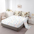 thumbnail image 5 of Manfei Wild Animal Bear Deer 7pcs Bedding Comforter Set,Kawaii Rabbit Fox Queen Bedding Sets,Green Tropical Monstera Palm Queen Sheet Sets For Girls Boys,Breathable Home Decor Reversible, 5 of 8