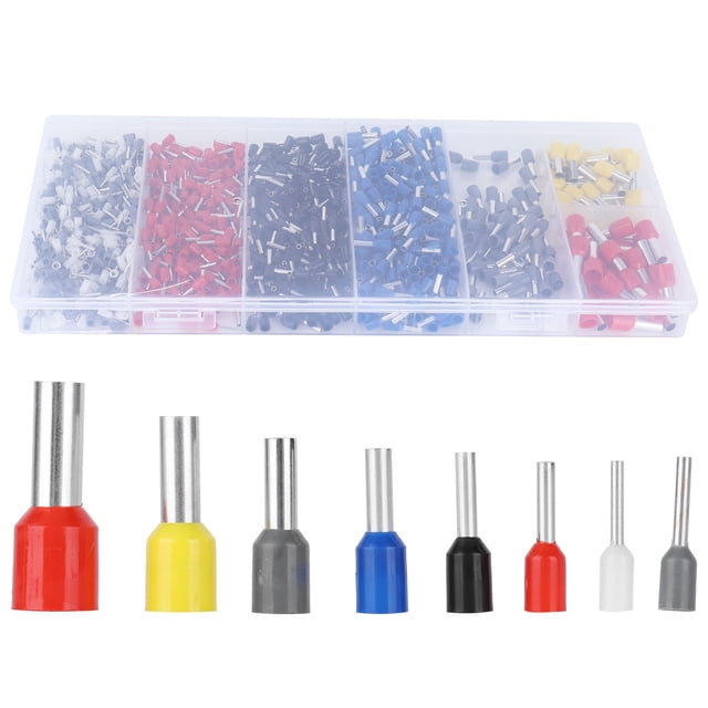 1200Pcs Connecteurs de Fil Électrique Assortiment Kit Bornes de Fil Isolées Bornes de Sertissage de Fil