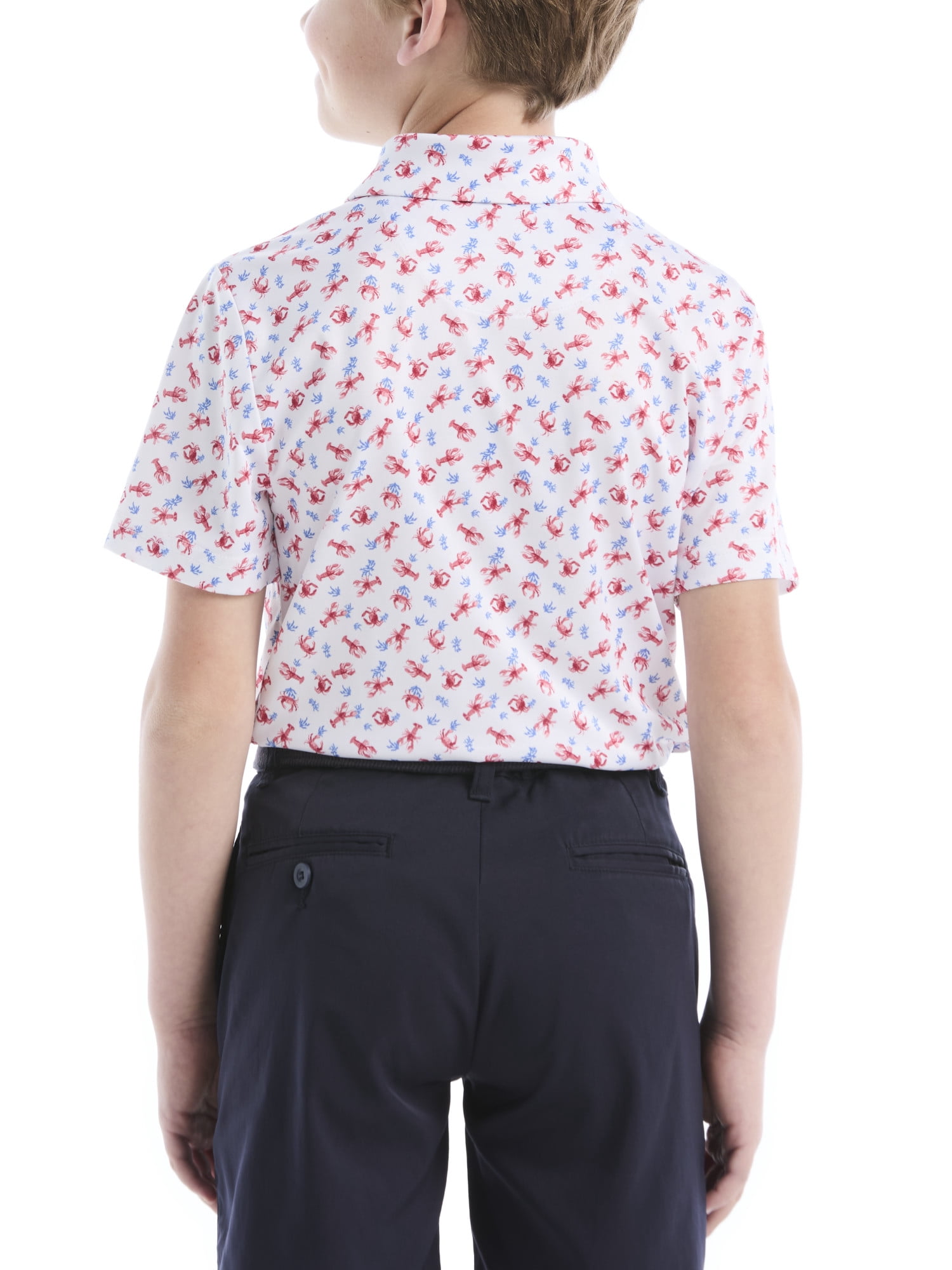 Ben Hogan Boys & Big Boys Performance Golf Polo Shirt: Lobster Print, Sizes 4-18