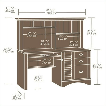 Sauder Harbor View Computer Desk with Hutch in Antiqued Paint | Walmart Canada