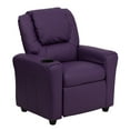 thumbnail image 2 of HBCY Creations Kid's Recliner - Purple Vinyl Upholstery - Integrated Cupholder - Padded Headrest - Safety Recline Feature, 2 of 11