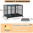 thumbnail image 6 of IDEALHOUSE Black Pieces Dining Table Set, 42in Sliding Rail Metal Dog Crate with Feeding Box, Removable Top, Adjustable Door Placement, 6 of 7