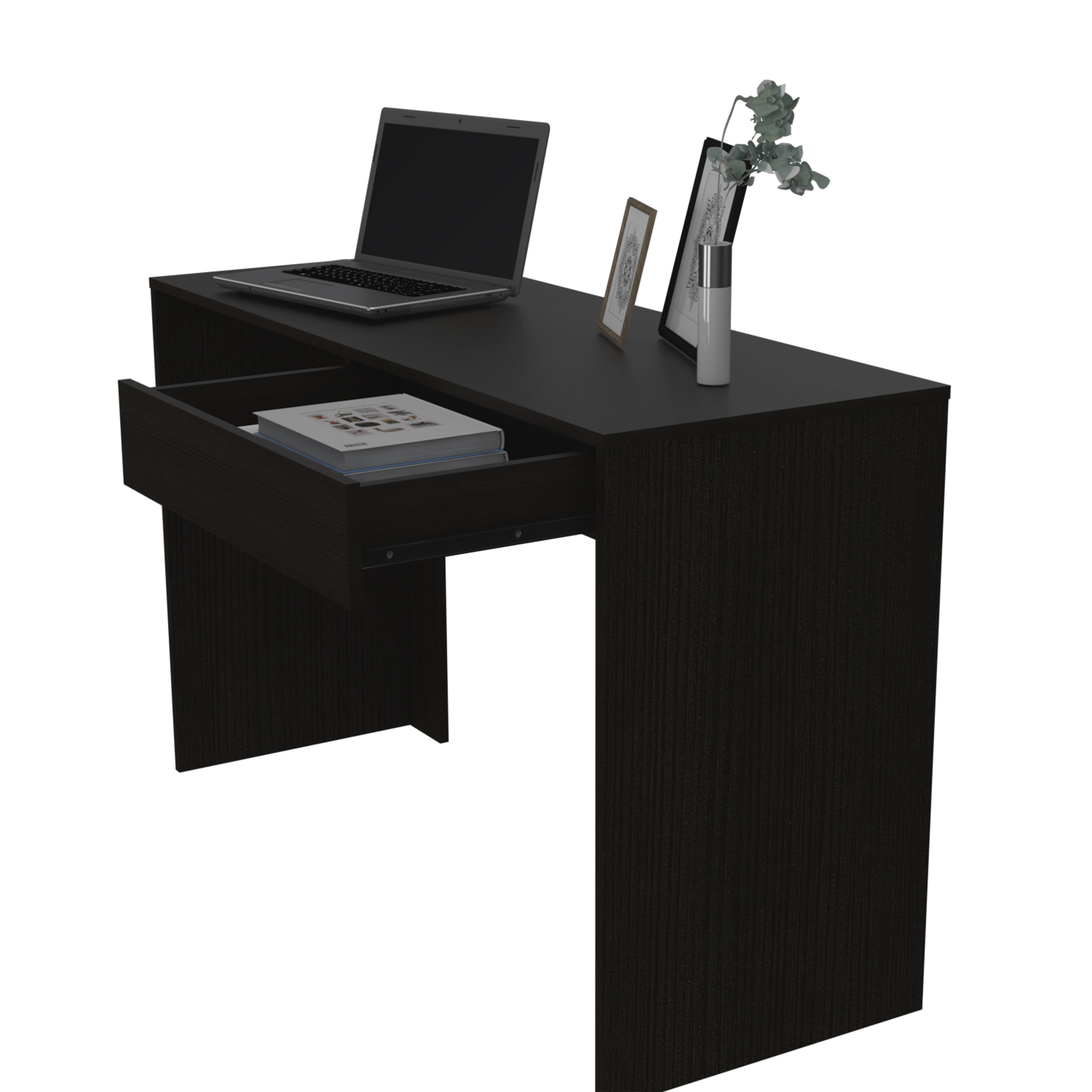 Astoutdoor Acre Writing Computer Desk with One Drawer, Black