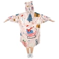 thumbnail image 2 of FORMRS Wearable Blanket Hoodie with Sleeves for Kids Cozy Flannel Sweatshirt, Blue Christmas Santa, 2 of 7