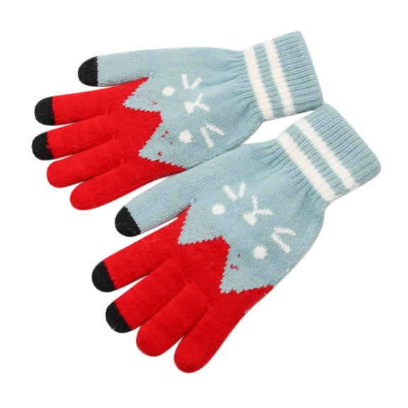 Winter Gloves Women's Full Finger Winter Gloves with Nordic Inspired Pattern, Ribbed Cuff and Cozy Everyday Fit Gloves for Women