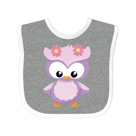 

Inktastic Cute Pink and Purple Owl Gift Baby Girl Bib