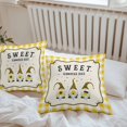 thumbnail image 6 of Throw Pillow Covers 26x26 Inch Set of 2, Summer Gnomes Waterproof Outdoor Pillow Covers, Yellow Plaid Sweet Bee Spring Floral Decorative Cushion Pillowcases for Couch, Sofa, Bed, Garden, Patio, 6 of 9