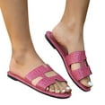 thumbnail image 4 of Wavsuf Slides for Women Solid Beach Casual Summer Hot Pink Slides Slippers Size 7, 4 of 8