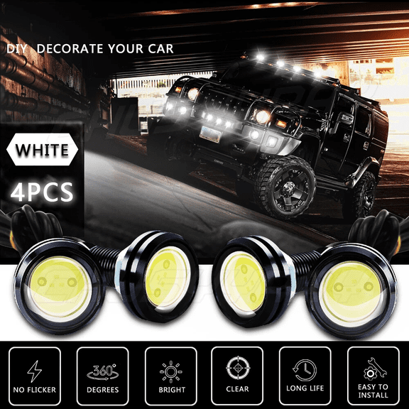 Eagle Eye LED Daytime Running Lights 4 Pack 12V White for Ford F250 Fog DRL Lamp