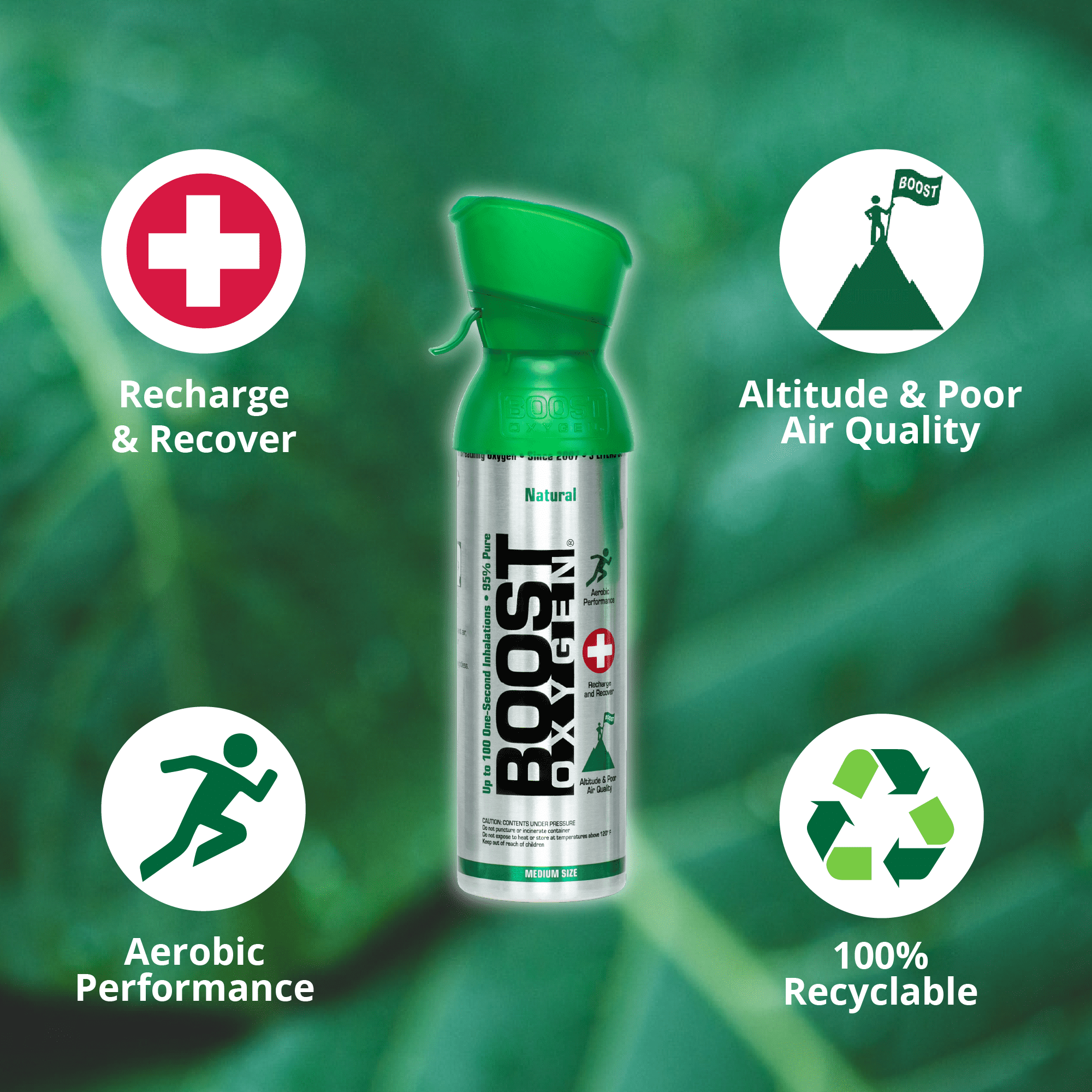 (2 pack) Boost Oxygen Portable Canned Oxygen, Natural, 5L