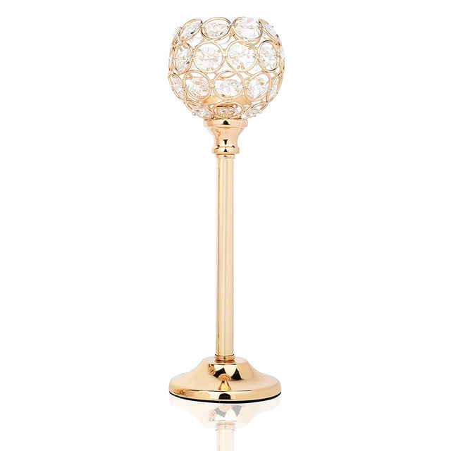 Candelabro de diamantes de imitación para mesa, comedor, escritorio, candelabros de cristal, boda, fiesta de cumpleaños, decoración elegante, L seitruly HA008314-03B