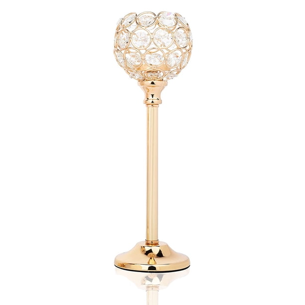 Candelabro de diamantes de imitación para mesa, comedor, escritorio, candelabros de cristal, boda, fiesta de cumpleaños, decoración elegante, L sidaley HA008314-03B