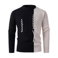 thumbnail image 4 of Men's Mock Turtleneck Sweater Color Block Ribbed Knit Thermal Pullover for Fall and Winter Casual Wear, Ideal for Christmas Parties,Black,2XL, 4 of 6