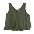 thumbnail image 1 of bar III Blusa de punto con dobladillo con volantes para mujer, verde, grande, 1 of 2