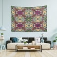 thumbnail image 5 of Indian Ottoman Ornament Tapestry Wall Hanging Tapestries Happy Colorful Hippie Psychedelic Art Polyester Carpet Wall Decorative for Living Room Bedroom 90x60inch Gift Decor, 5 of 7