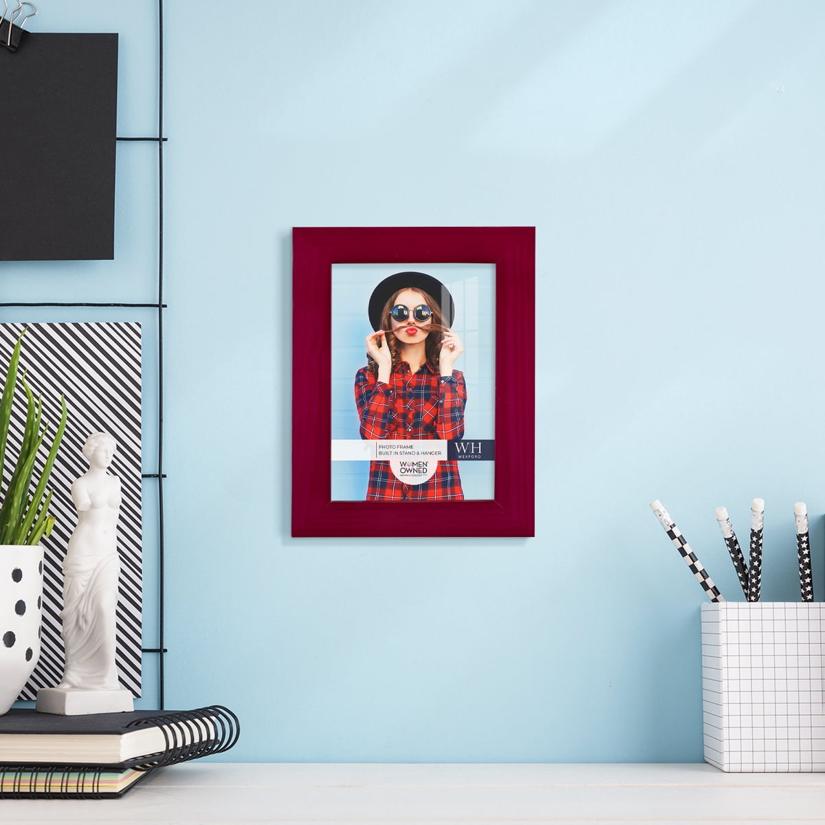 Woodgrain 3.5 in. x 5 in. Cherry Red Picture Frame