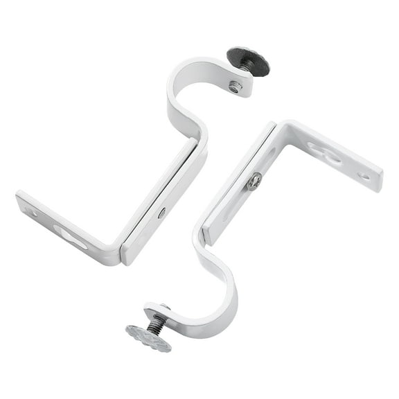 HONMEET Drapery Rod Brackets Curtain Rod Bracket White Iron 2Pcs Simple and Modern