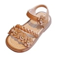 thumbnail image 6 of Eltusu Girls Sandals with Strap, Soft Sole Open Toe No Slip Comfort Summer Shoes Khaki Size 11(Little Kids), 6 of 7