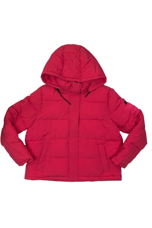 Women's Modern Fit Water Resistant Hooded Puffer Jacket (Fuchsia, S)
