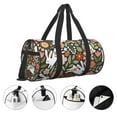 thumbnail image 5 of Easygdp Rabbits on Floral Travel Bag, Camping, Weekend, Carry On Overnight Duffel Bag with Shoulder Strap, 5 of 8
