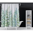 thumbnail image 2 of EpicGadget Green Floral Leaves Eucalyptus Shower Curtain Set with Hooks Rings, Bathroom Accessories Waterproof Polyester Shower Curtain for Bathroom Home Decor, 72 x 72 inches Long, 2 of 7