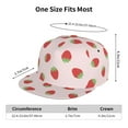 thumbnail image 6 of Daiia Strawberry print Flat Bill Hats Flat Brim Trucker Cap Baseball Cap Adjustable Classic Low Profile Hat Unconstructed Plain Cap, 6 of 9