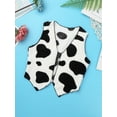 thumbnail image 6 of renvena Unisex Kids Cow Cosplay Costume Soft Flannel Vest Cow Printed Waistcoat Tops Size 2-16 Black&White 4, 6 of 7