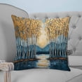 thumbnail image 4 of Pillow Covers 24x24 Set of 2, Blue Yellow Forest Throw Pillow Covers Decorative Couch Cushion Cover, Modern Oil Painted Contemporary Microfiber Soft Square Pillowcases for Bedroom Living Room Sofa, 4 of 7
