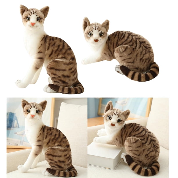 2 juguetes de peluche para gatos, cómodo cojín de muñeca, decoración agradable a la piel, accesorios para fotos hechos a mano para el regalo del dormi Gato tumbado y gato sentado CUTICAT Juguetes de peluche