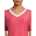thumbnail image 2 of Lissome Women's and Women's Plus Short Sleeve V-Neck Top and Short Set, 2-Piece, 2 of 5
