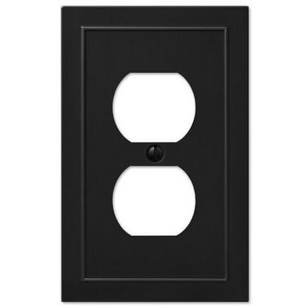 Amerelle 57DBK Bethany Wallplate, 1 Duplex, Cast Metal, Black 1-Pack