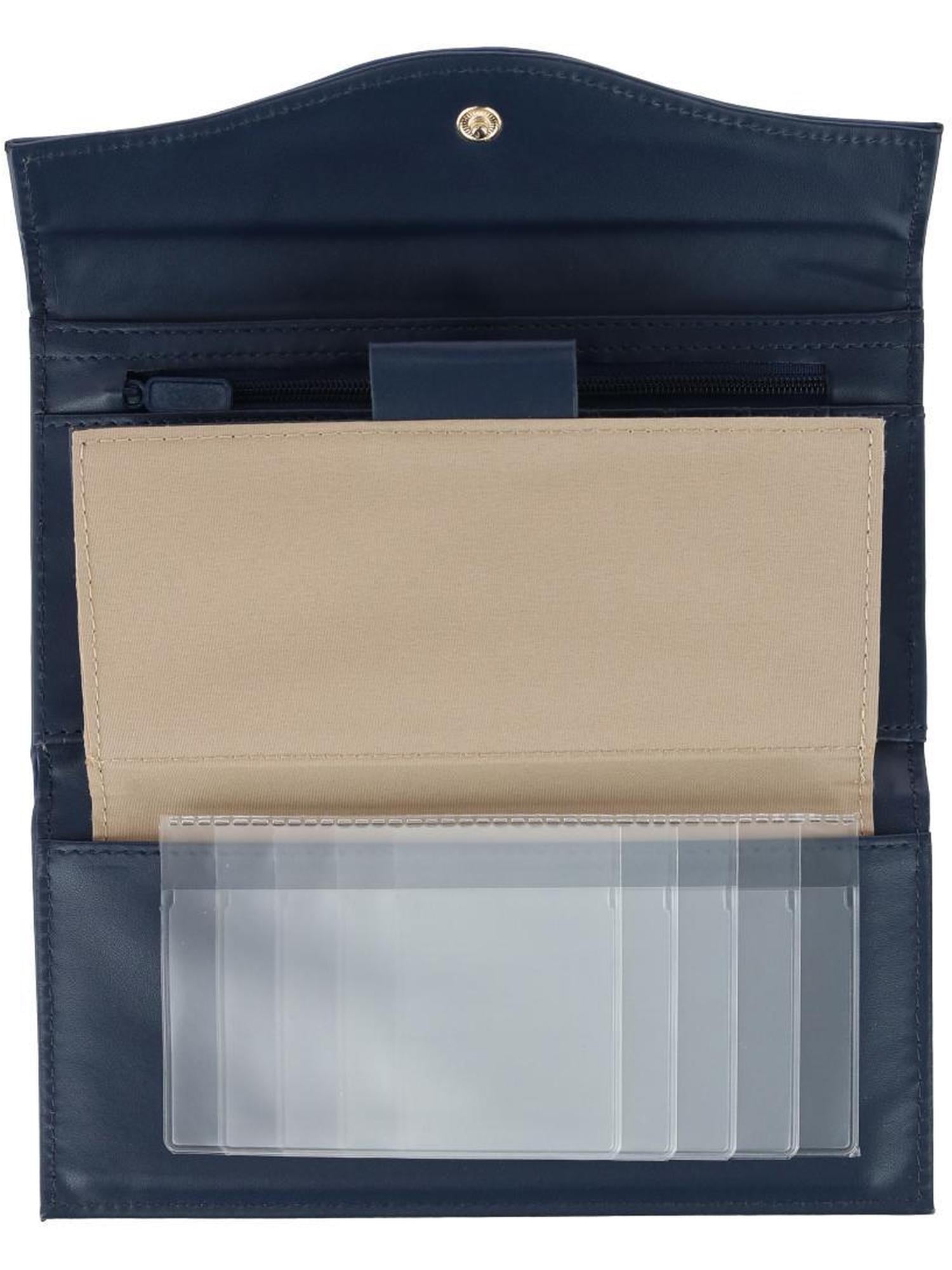 Julia Buxton Women's Heiress Organizer Clutch Leather, Navy