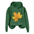 thumbnail image 1 of WEAIXIMIUNG Sweatshirts Col Rond Graphique Surdimensionné pour Femmes et Hiver Mode Action de Grâce Jaune Imprimé Feuille d'Érable à Capuche, 1 of 3
