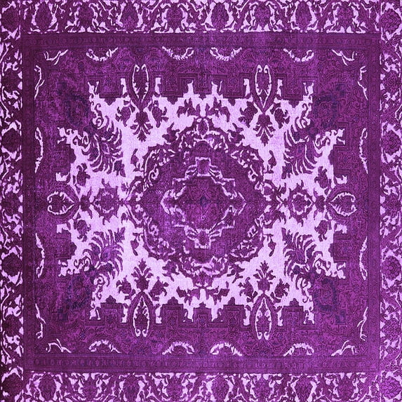Ahgly Company Indoor Square Oriental Purple Industrial Area Rugs, 6' Square