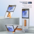 thumbnail image 2 of Allytechgroup Clear Case for Samsung Galaxy Z Flip 7, with Build in Screen Protector Anti-Scratch Full Body Shockproof Not-Yellowing Kickstand Phone Case Cover for Galaxy Z Flip 7, Orange, 2 of 9
