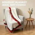 thumbnail image 2 of Finished Crochet Rose Bouquet Blanket,Cozy Knitted Bed Throw Blankets for Women,Mom,Sister,Girlfriend,Wife,Gifts for Birthday Wedding Christmas Home Decor, 2 of 8