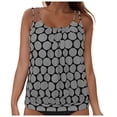 thumbnail image 3 of idosla Womens Blouson Tankini Top Only Loose Fit Swim Top No Bottom Modest Swimsuit (Grey, S), 3 of 8