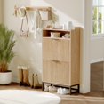 thumbnail image 6 of Danolapsi Narrow Shoe Cabinet Storage for Entryway,Freestanding Shoe Organizer,Modern Fluted Shoe Rack Organizer with 2 Flip Drawers and an Open Shelf,Farmhouse Shoe Storage Cabinet for Entryway, 6 of 9