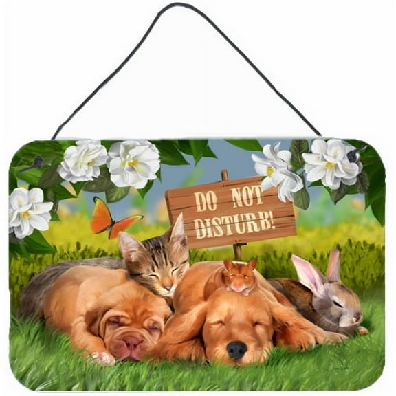 Carolines Treasures PTW2048DS812 Golden Retriever and Sharpei Do Not Disturb Wall or Door Hanging Prints  8x12