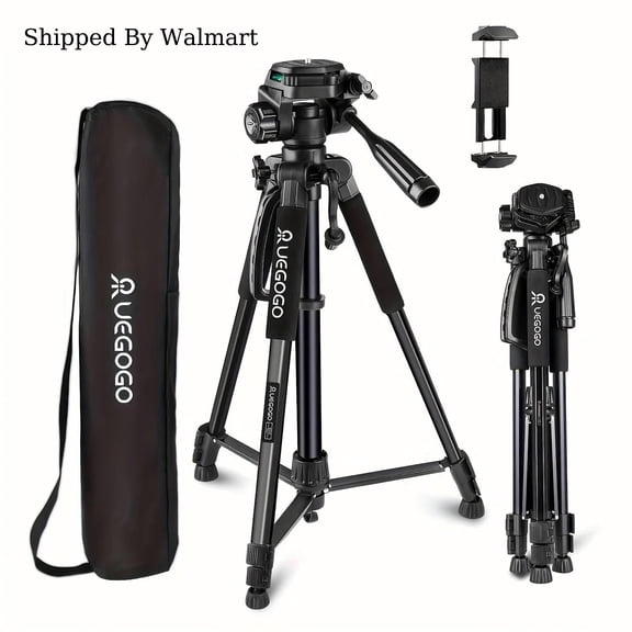 UEGOGO 60-inch/152-cm 2-in-1 Tripod/Monopod — Aluminum Travel Tripod with Carrying Case