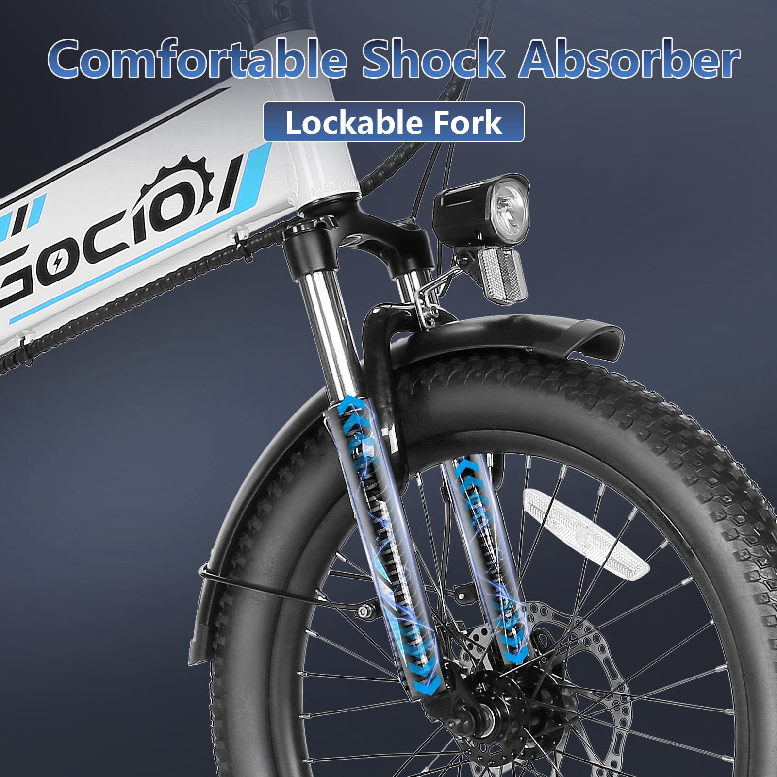 Gocio Foldable Electric Bike for Adults, Peak 750W Electric Mountain Bicycles, 20" * 2.4" Fat Tire Electric Bicycle, 375Wh 48V Removable Lithium-Ion Battery,Urban Commuter Ebike Man Woman UL2849