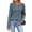 Blue #002, variant on Women's Waffle Knit Tops Long Sleeve Crochet Lace Crew Neck Slim Fit Fall Casual Pullover Shirts, 2XL