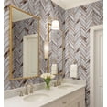 thumbnail image 3 of S4Sassy Self Adhesive Wallpaper, Vintage Wood Zig Zag Tile Print Wallpaper, Beige Diy Vinyl Tile Pattern Wall Covering, Textured Peel And Stick Contact Paper For Entryway, Kitchen Backsplash(25"X60"), 3 of 8