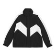 thumbnail image 1 of Fengqque Men's Color Block Lightweight Windbreaker Jacket Zip Up Jacket Outerwear Outdoor Varsity Jacket Black 6(L), 1 of 8