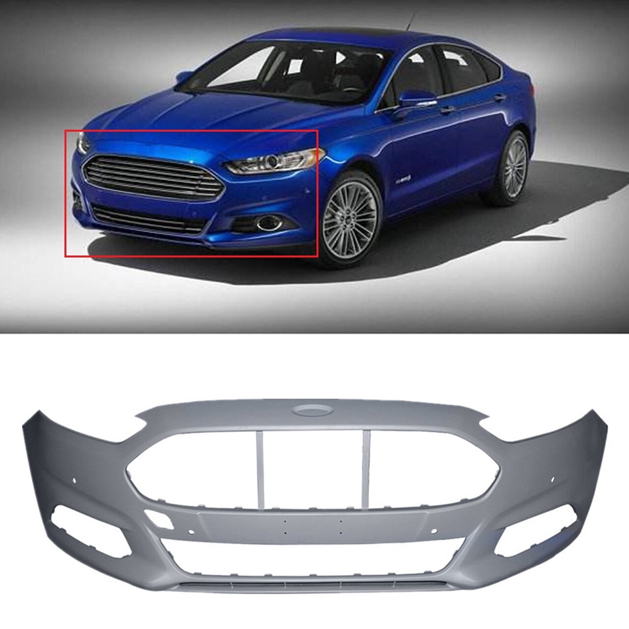 Fit for Ford Fusion 2013 2014 2015 2016 Front Bumper Cover Unpainted