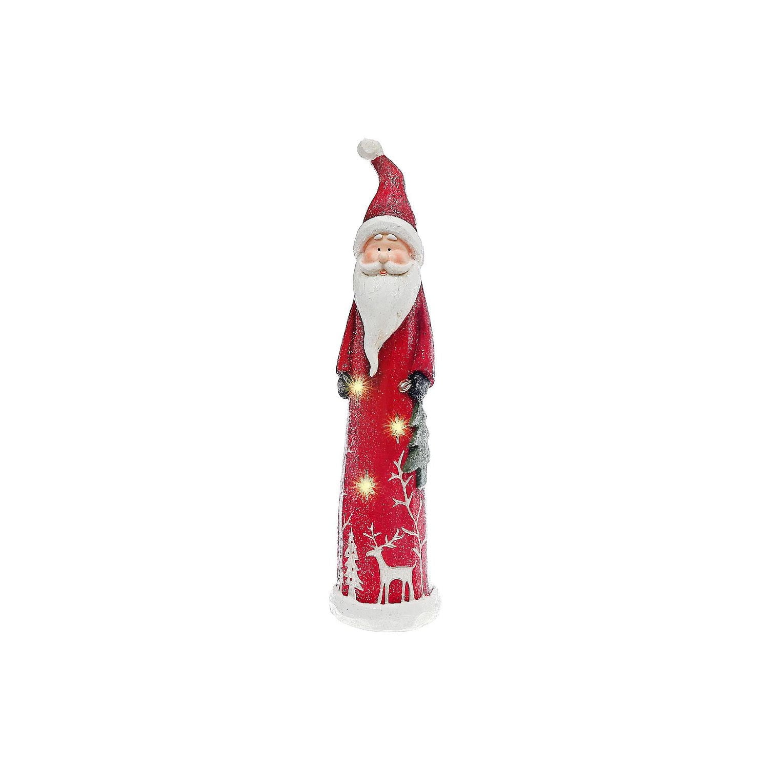 Christmas Led Magnesia Tall Red Santa Figurine