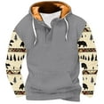 thumbnail image 2 of Jinhomg Mens Vintage Pullover Hoodie Dressy Casual Western Cowboy Hooded Sweatshirt Thermal Comfy Fleece Lined Long Sleeve Tops with Pocket Summer Saving Gray XXL, 2 of 5