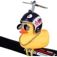 thumbnail image 1 of Adornos para coche, adorable figura de patito amarillo con casco de tiburón, accesorios decorativos para interiores de coches, bicicletas, motos, regalo para niños., 1 of 5